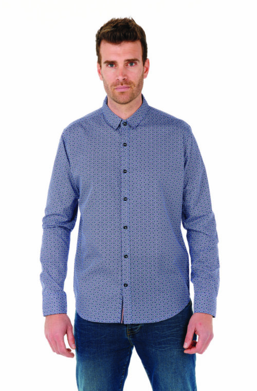 Chemise homme, manches longues. Chemise All Over Mosaique.