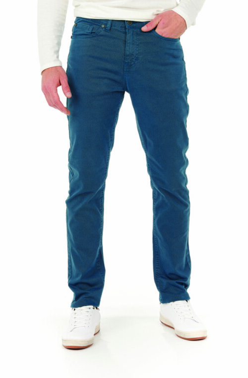 Pantalon 5 poches All Over Blue, couleur Bleu