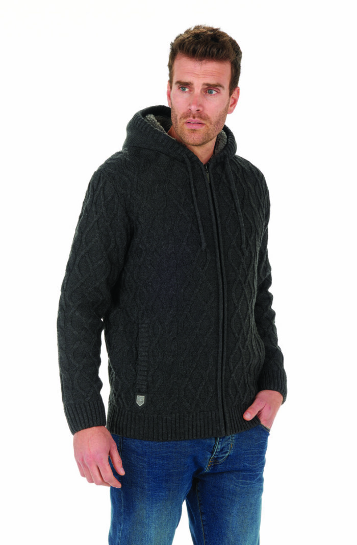 Sherpa Hooded Vest, Navy and Anthra color.