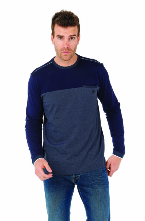 T-Shirt homme. T-Shirt Bi Matière Micro