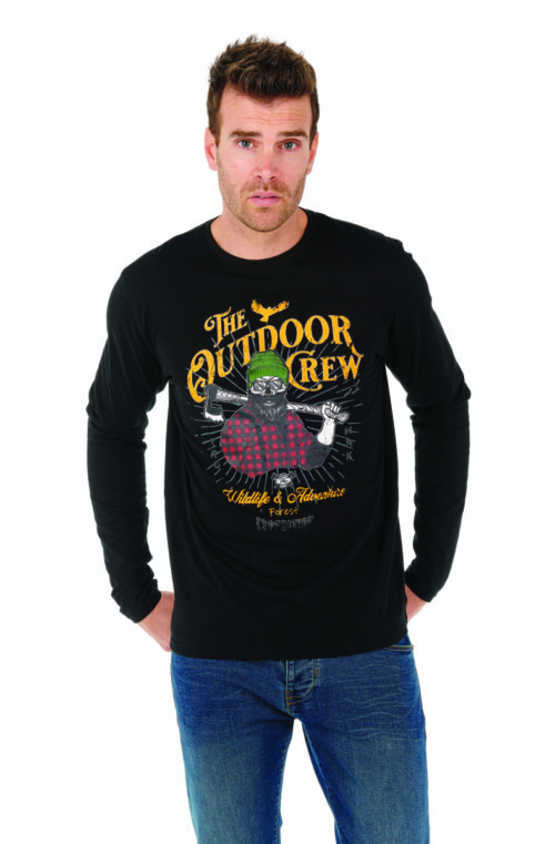 Outdoor skull t-shirt, black and indigo