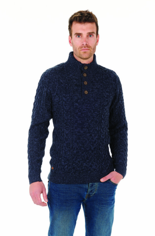 Pull homme manches longues. Pull Col Boutons Sherpa Twisted