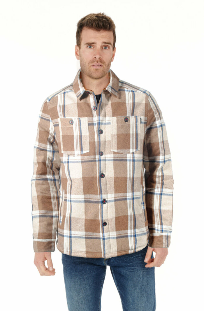Overshirt for men. Men's sherpa-lined overshirt